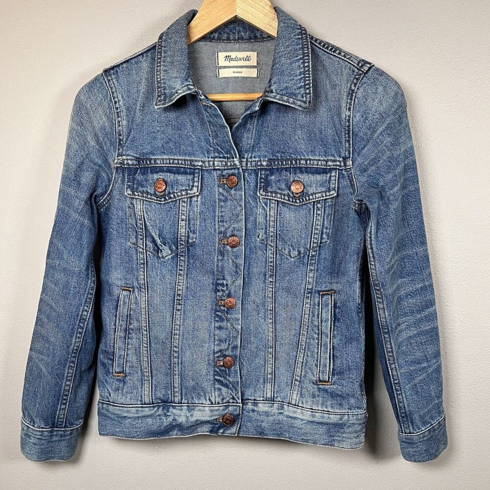 Madewell Classic Jean Jacket Women's Pinter Wash Blue Denim Basic Jacket Size S